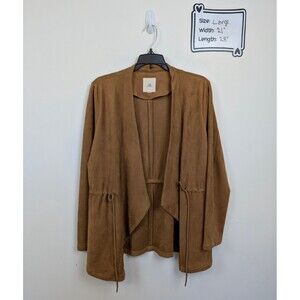 Thread+Supply Women's Large Camel Brown Microsuede Malva Casual Jacket